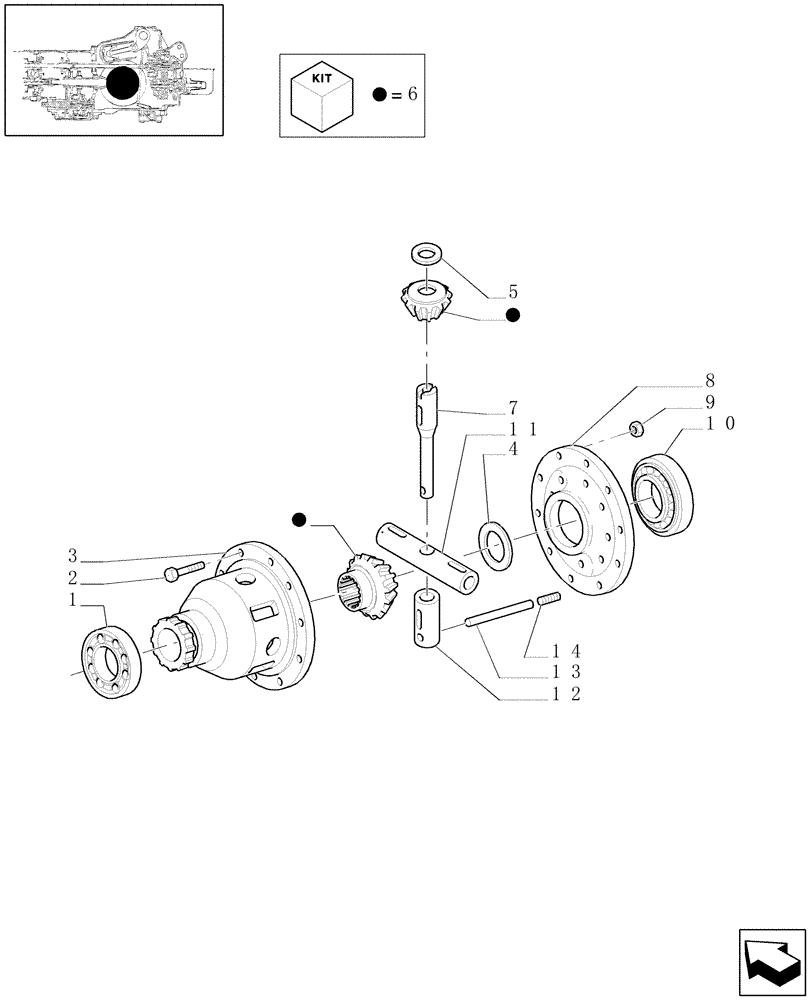 Схема запчастей Case IH MAXXUM 115 - (1.32.4/01) - DIFFERENTIAL GEARS WITH MECHANICAL LOCK FOR HEAVY DUTY REAR AXLE (03) - TRANSMISSION