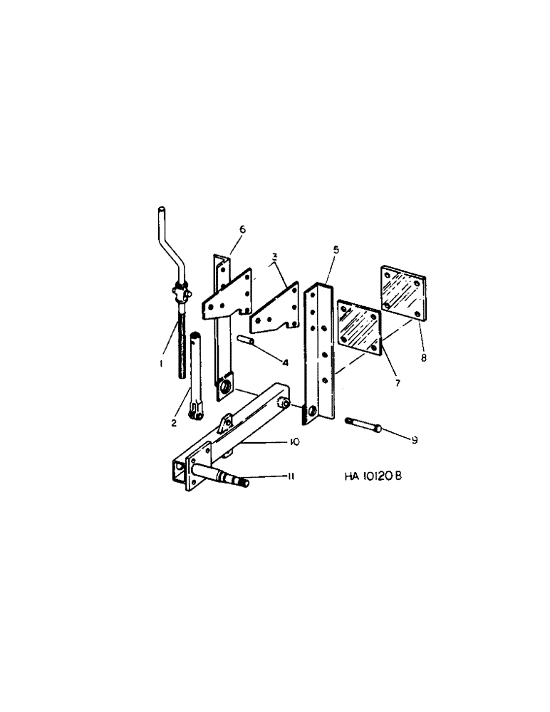 Схема запчастей Case IH 5500 - (B-10) - GAUGE WHEEL MOUNTING PARTS, DIRECT MOUNTED, CRANK ADJUSTABLE TYPE 