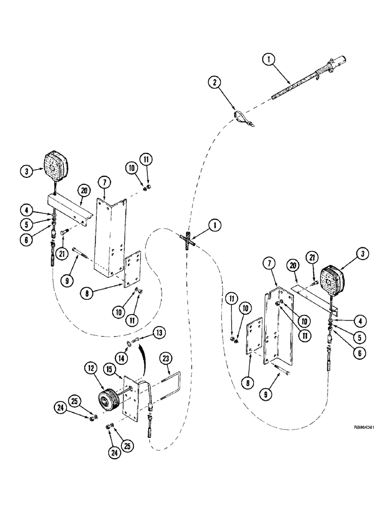 Схема запчастей Case IH 5800 - (4-04) - WIRING HARNESS AND LAMP MOUNTING, FLAT FOLD (04) - ELECTRICAL SYSTEMS