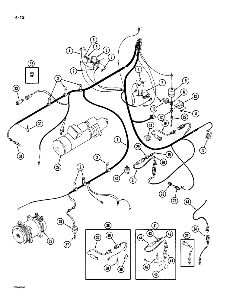 Схема запчастей Case IH 9190 - (4-12) - ENGINE HARNESS (04) - ELECTRICAL SYSTEMS