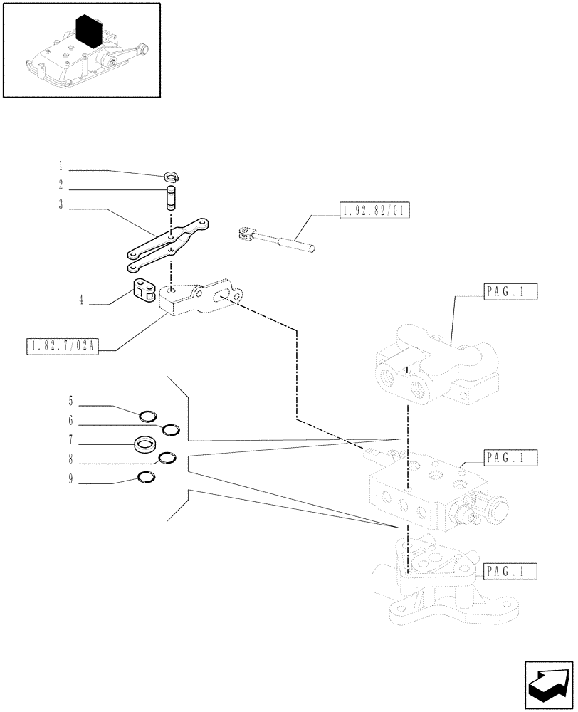 Схема запчастей Case IH JX1095C - (1.82.7/02[02]) - (VAR.025) 1 REAR REMOTE VALVE FOR MID-MOUNT AND MDC - RINGS - C5484 (07) - HYDRAULIC SYSTEM