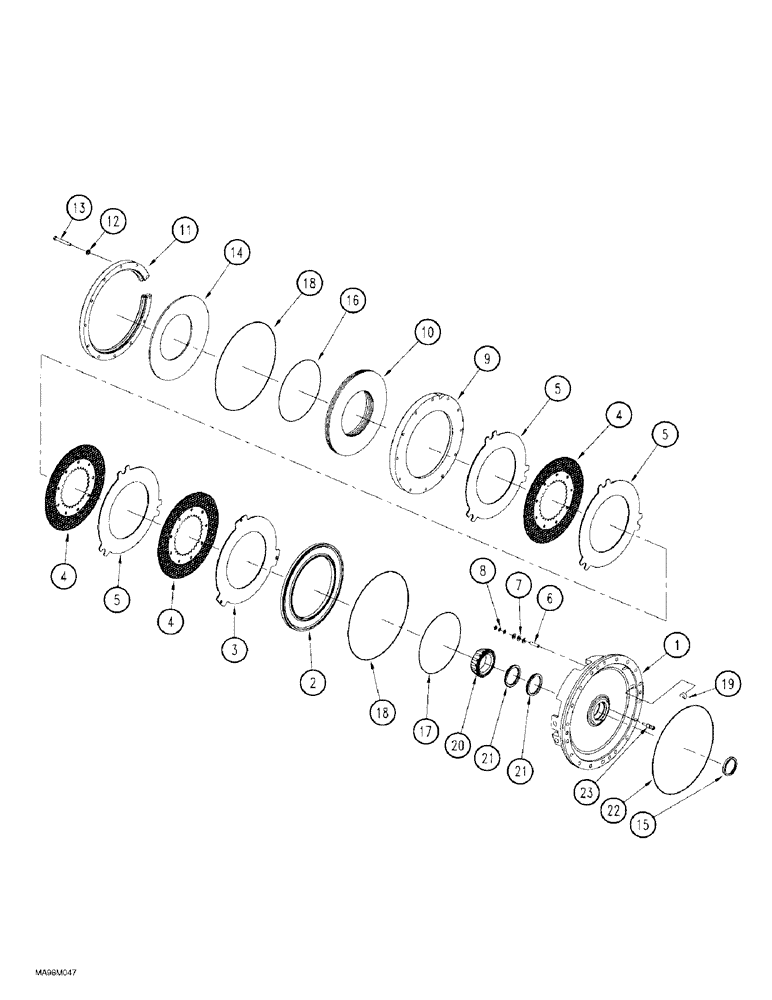 Схема запчастей Case IH 9380 QUADTRAC - (6-088) - AXLE ASSEMBLY, CARRIER RIGHT HAND SIDE AND BRAKES (06) - POWER TRAIN