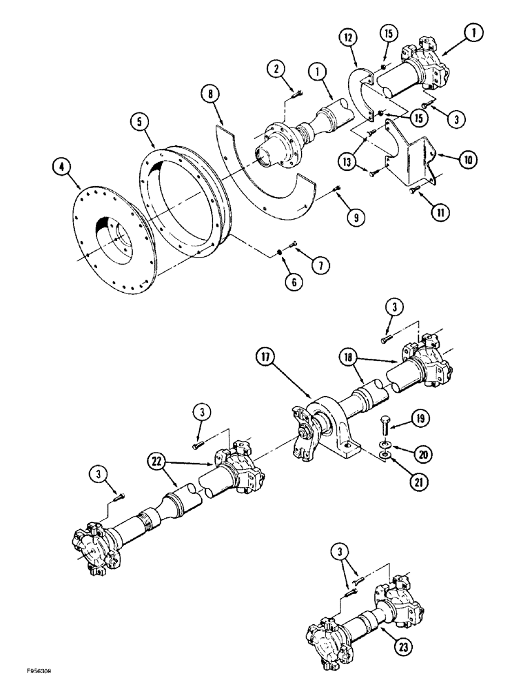 Схема запчастей Case IH 9350 - (6-126) - DRIVE SHAFT MOUNTING, ROW CROP SPECIAL TRACTOR (06) - POWER TRAIN