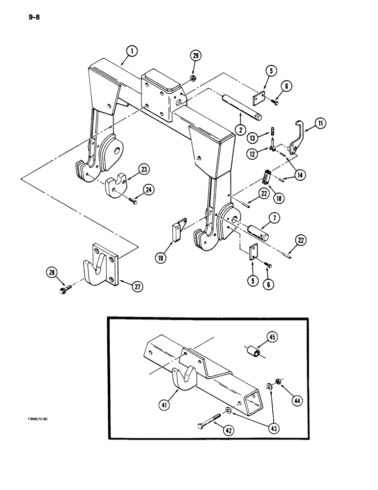 Схема запчастей Case IH 9180 - (9-08) - QUICK HITCH COUPLER, CATEGORY IVN OR III, IF EQUIPPED (09) - CHASSIS/ATTACHMENTS