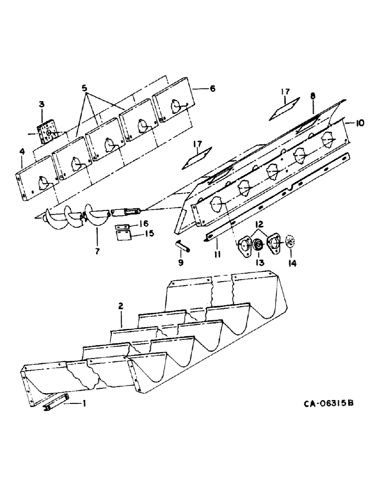 Схема запчастей Case IH 1482 - (23-01) - AUGER BED, SHOE AND SHOE SIEVE, AUGER BED Grain Pan, Shoe & Shoe Sieve