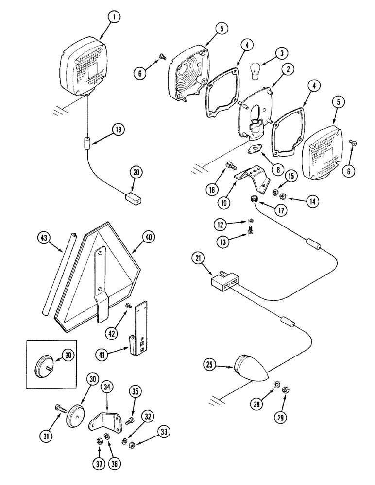 Схема запчастей Case IH 1394 - (4-092) - LAMPS AND REFLECTORS, LOW PROFILE SPECIAL, PRIOR TO P.I.N. 11138409 (04) - ELECTRICAL SYSTEMS