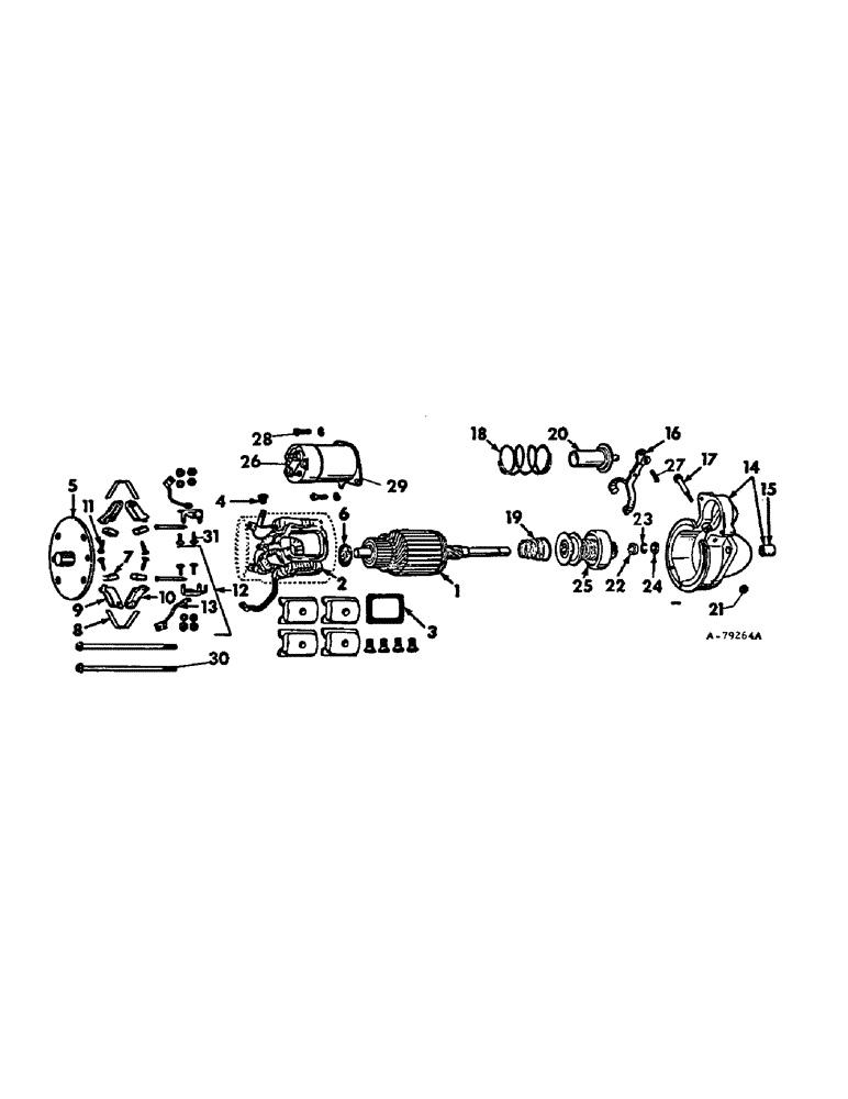 Схема запчастей Case IH 715 - (08-24) - ELECTRICAL, CRANKING MOTOR, DELCO REMY, CARBURETED ENGINES (06) - ELECTRICAL