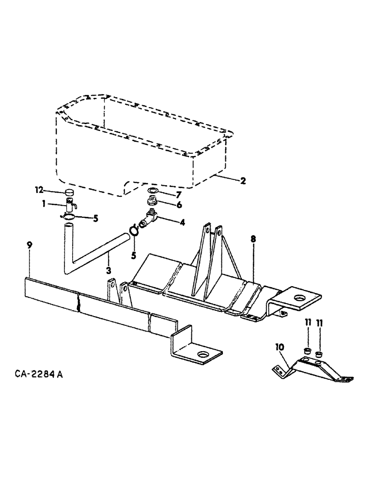 Схема запчастей Case IH 815 - (12-10) - POWER, CRANKCASE OIL PAN, GASKET, OIL DRAIN AND ENGINE MOUNTINGS, GASOLINE ENGINE Power