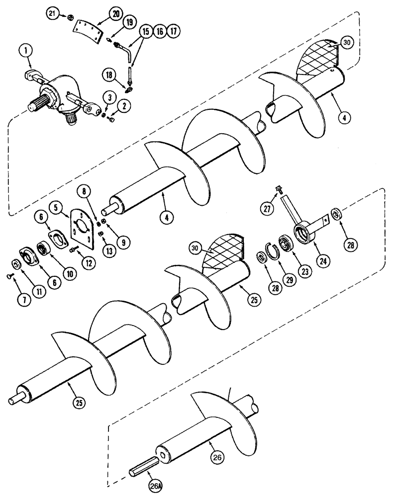 Схема запчастей Case IH 2344 - (09E-11[01]) - UNLOADER - AUGER, UPPER, BSN JJC0174449 (17) - GRAIN TANK & UNLOADER