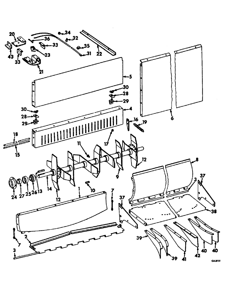 Схема запчастей Case IH 915 - (R-58) - SEPARATOR, STRAW CHOPPER CUTTING PARTS, SERIAL NO. 2349 AND BELOW Separation