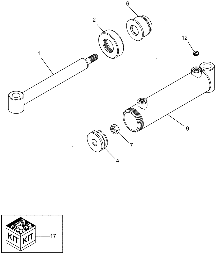 Схема запчастей Case IH LX232 - (08-21) - CYLINDER ASSEMBLY - GRAPPLE - 437085A1 (08) - HYDRAULICS