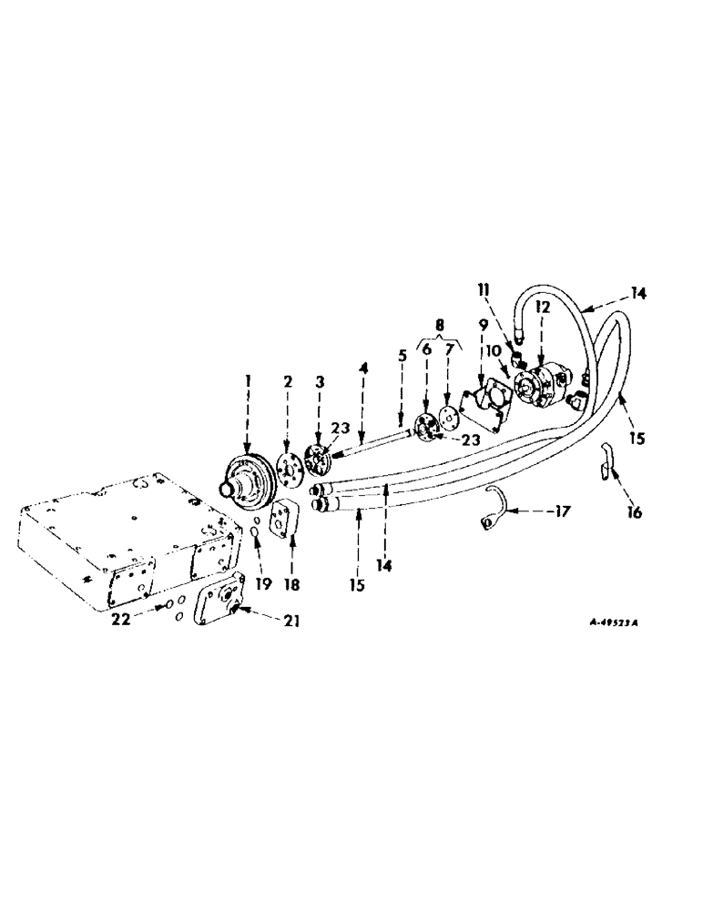 Схема запчастей Case IH 340 - (230) - HYDRAULIC SYSTEM, FRONT POWER TAKE-OFF HYDRAULIC PUMP, INTERNATIONAL 330 (07) - HYDRAULIC SYSTEM