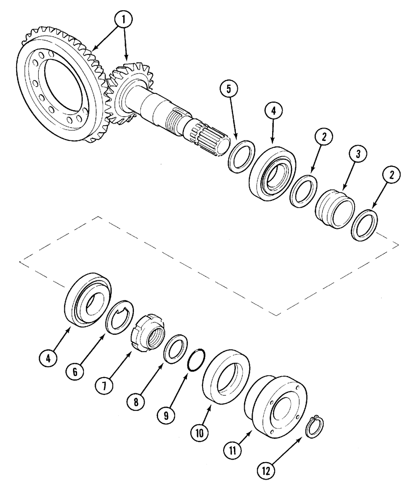 Схема запчастей Case IH CX70 - (05-14) - BEVEL GEAR MAIN SHAFT (05) - STEERING