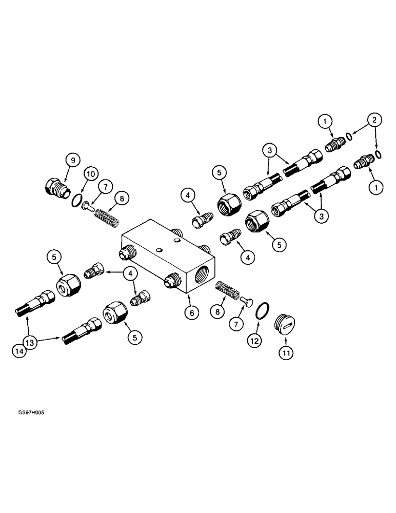 Схема запчастей Case IH 4800 - (8-08) - LOAD CHECK VALVE HYDRAULIC CIRCUIT, USED WHEN UNIT IS OPERATED BY TRACTORS WITHOUT CHECK VALVE (08) - HYDRAULICS