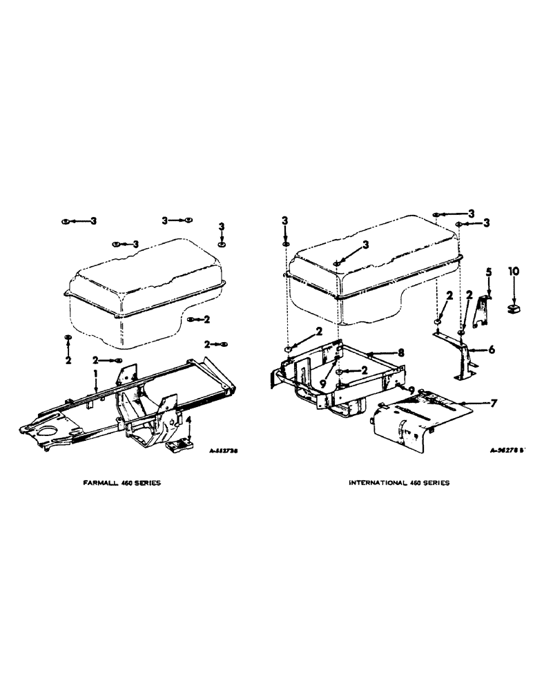 Схема запчастей Case IH 460 - (033) - FUEL SYSTEM, FUEL TANK SUPPORTS (02) - FUEL SYSTEM