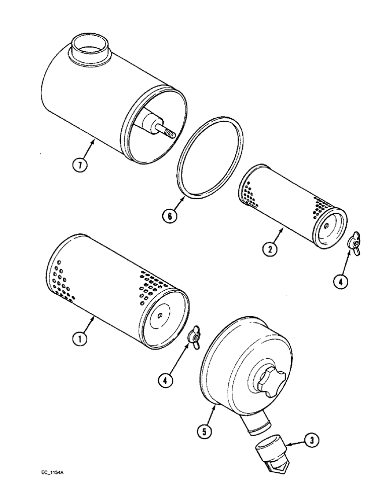 Схема запчастей Case IH 3230 - (2-024) - AIR CLEANER, COOPERS WITH SAFETY ELEMENT, (3230) (02) - ENGINE