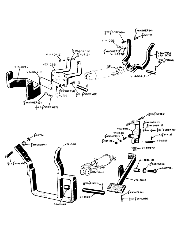 Схема запчастей Case IH VAC12-SERIES - (118) - REMOTE CYLINDER SUPPORT AND YOKE EXTENSION, BEFORE TRACTOR 5370000, VAC, VA, VAO (08) - HYDRAULICS