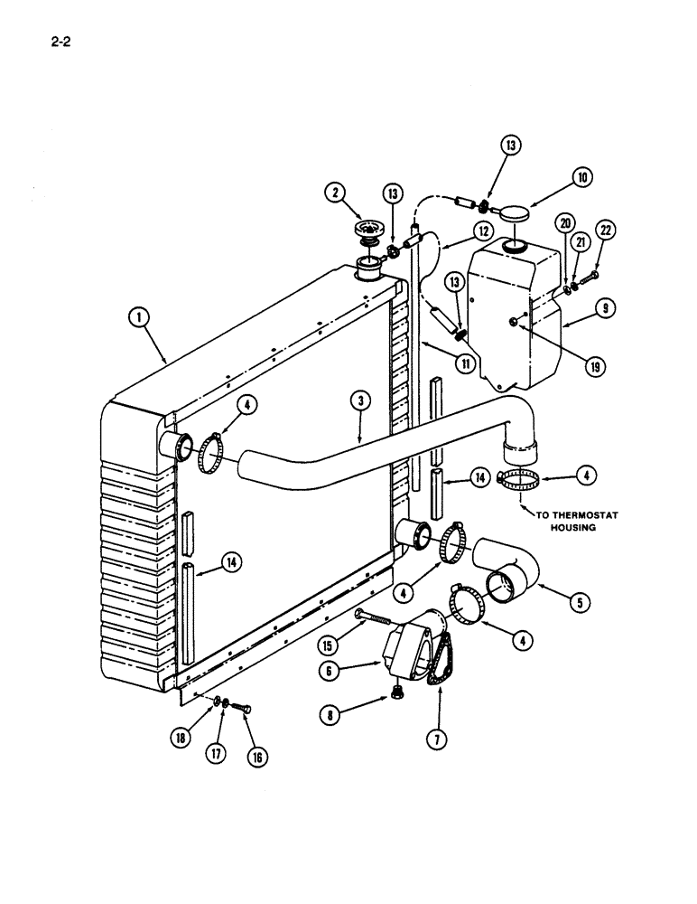 Схема запчастей Case IH 1822 - (2-02) - ENGINE RADIATOR (01) - ENGINE