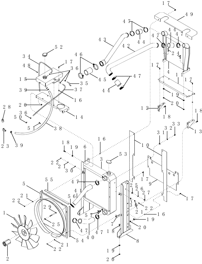 Схема запчастей Case IH PX140 - (02-01) - COOLING SYSTEM (02) - ENGINE