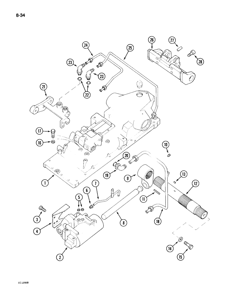 Схема запчастей Case IH 495 - (8-034) - DRAFT CONTROL (08) - HYDRAULICS