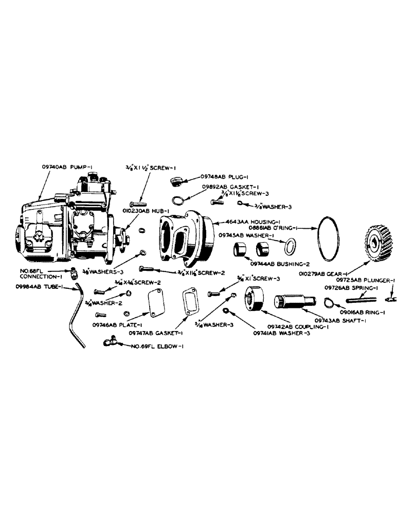 Схема запчастей Case IH 500-SERIES - (019) - SINGLE PLUNGER FUEL PUMP (02) - ENGINE