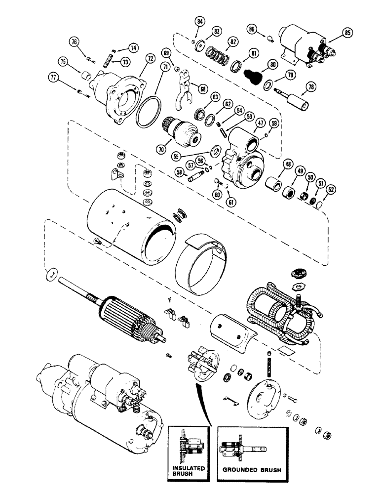 Схема запчастей Case IH 2470 - (070) - STARTER, 504BDT DIESEL ENGINE (04) - ELECTRICAL SYSTEMS