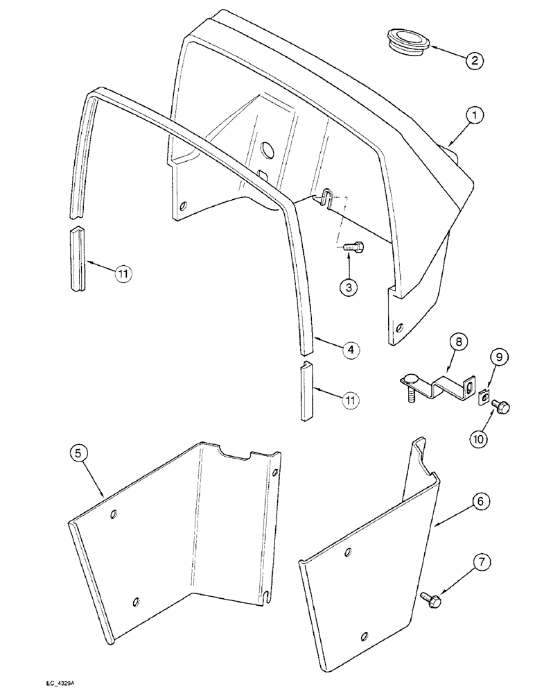 Схема запчастей Case IH 4240 - (9-012) - INSTRUMENT HOUSING, TRACTOR WITHOUT CAB (09) - CHASSIS/ATTACHMENTS