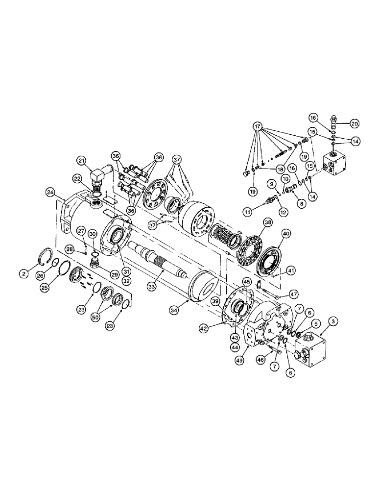 Схема запчастей Case IH 1400 - (6-08) - HYDROSTATIC MOTOR, EATON (03) - POWER TRAIN