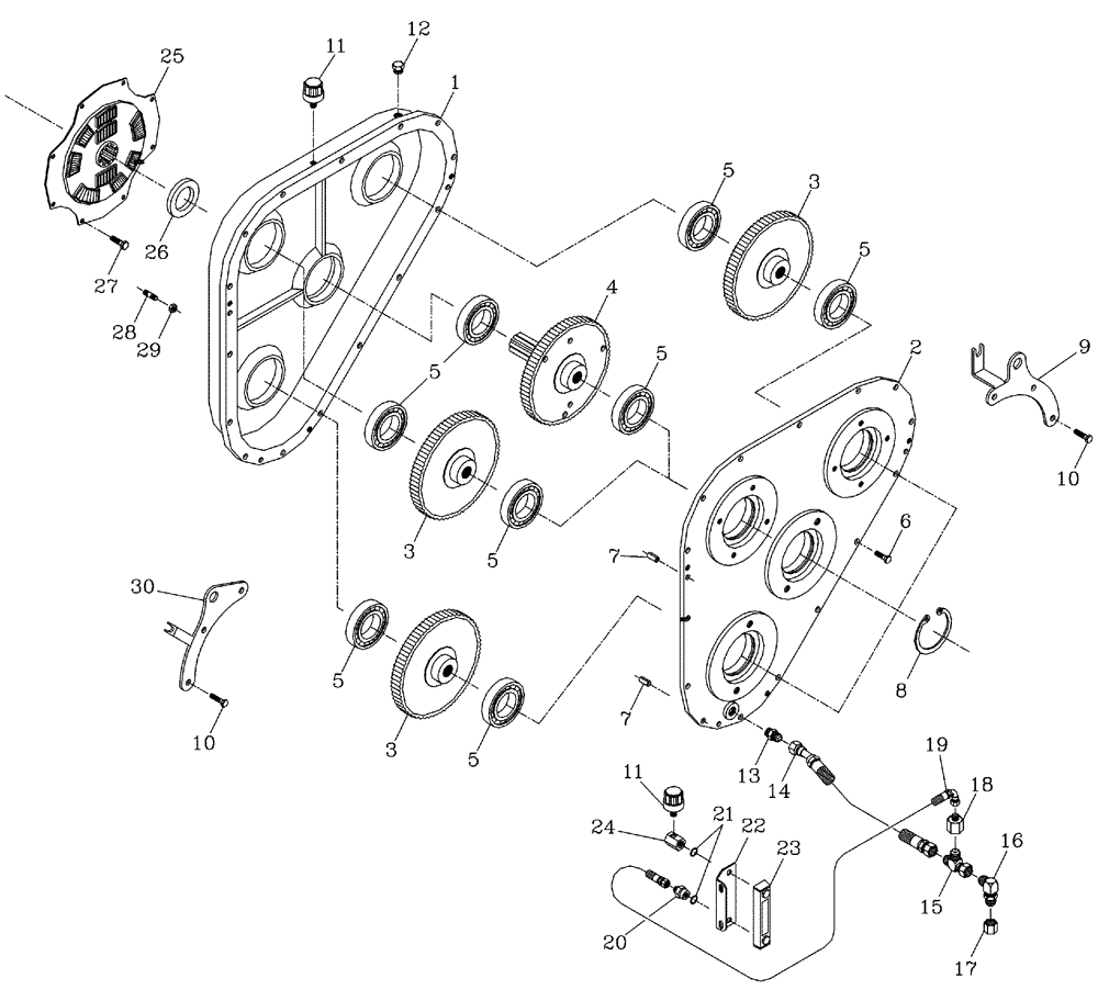 Схема запчастей Case IH 7700 - (C06[03]) - GEARBOX {M11/QSM11} Engine & Engine Attachments