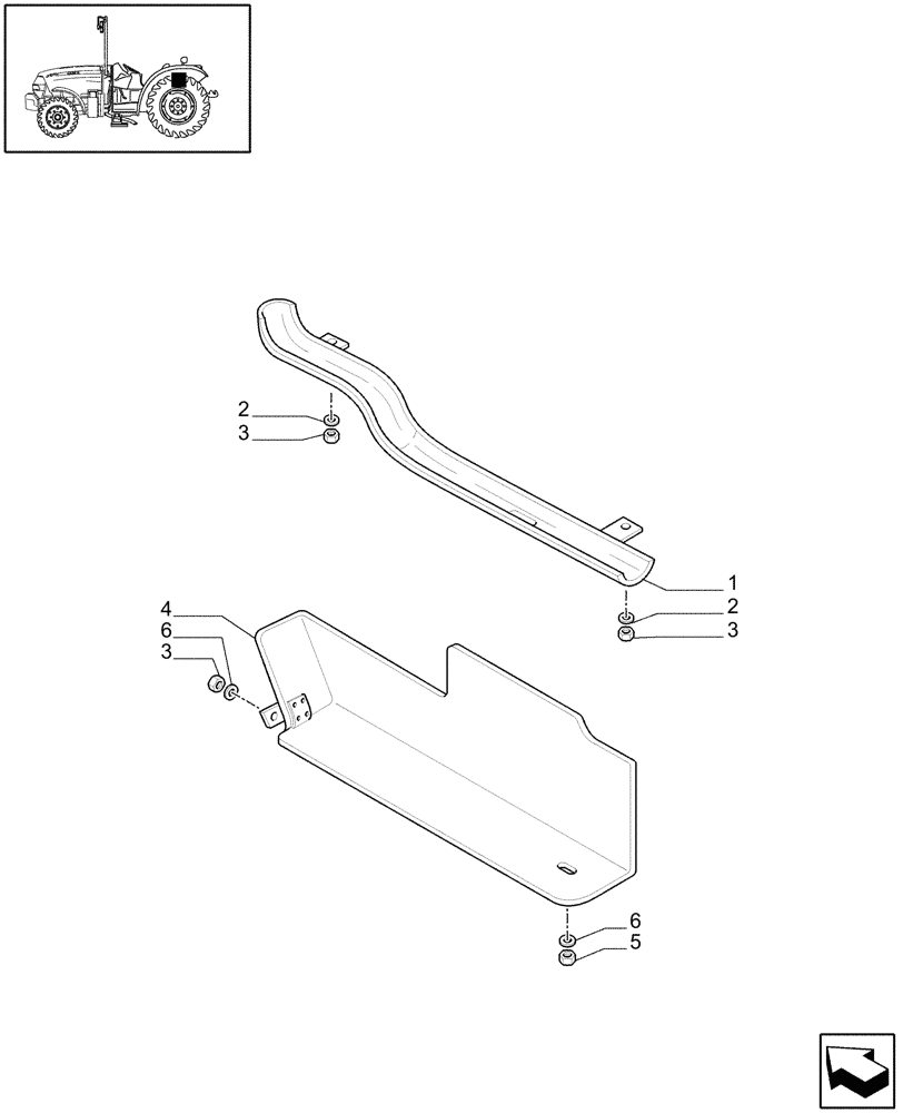 Схема запчастей Case IH JX1075N - (1.87.0/07) - (VAR.169) PROTECTION UNDER PLATFORM (08) - SHEET METAL