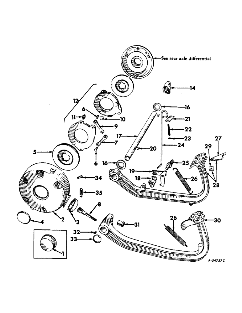 Схема запчастей Case IH 504 - (211) - BRAKES, BRAKES, BRAKE LOCK AND CONNECTIONS, INTERNATIONAL TRACTORS (5.1) - BRAKES