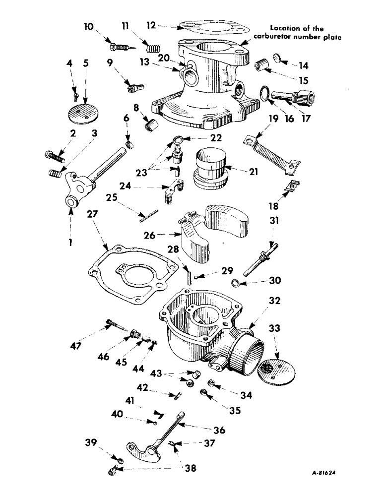 Схема запчастей Case IH 55 - (G-10) - CARBURETOR (10) - ENGINE