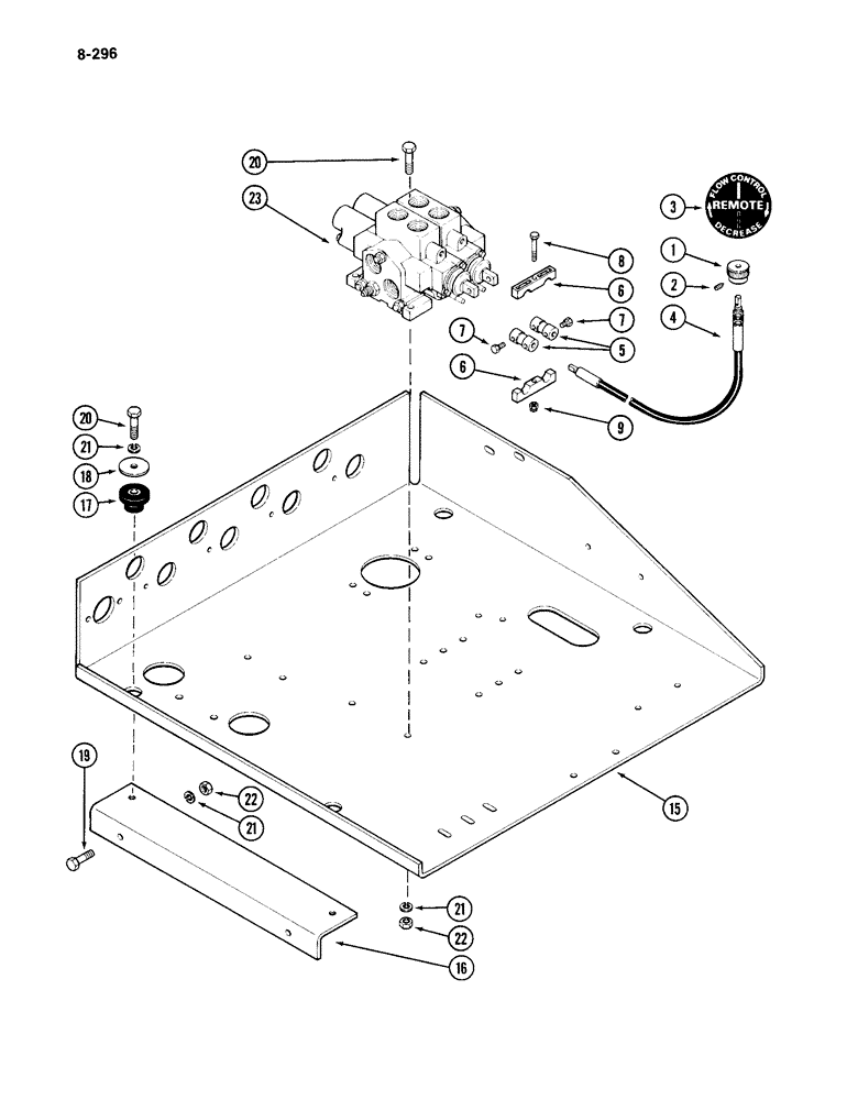 Схема запчастей Case IH 4994 - (8-296) - REMOTE VALVE FLOW CONTROL, PRIOR TO P.I.N. 8895846, TWO CIRCUIT SYSTEM (08) - HYDRAULICS