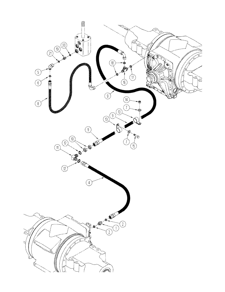 Схема запчастей Case IH STX325 - (08-05) - AXLE HYDRAULICS SERVICE BRAKE CIRCUIT (08) - HYDRAULICS