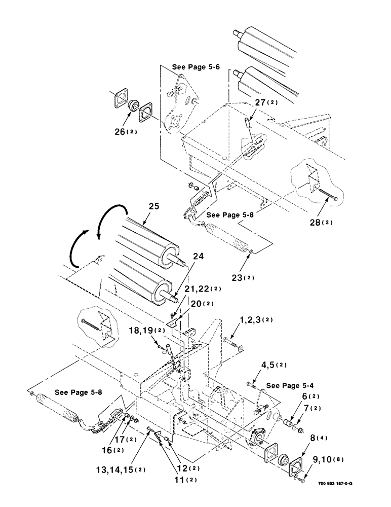 Схема запчастей Case IH 8309 - (5-10) - HAY CONDITIONER ASSEMBLY, TICOR (58) - ATTACHMENTS/HEADERS