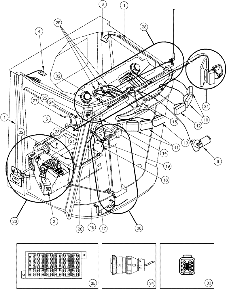 Схема запчастей Case IH CPX610 - (04-02) - HARNESS, MAIN CAB (06) - ELECTRICAL SYSTEMS