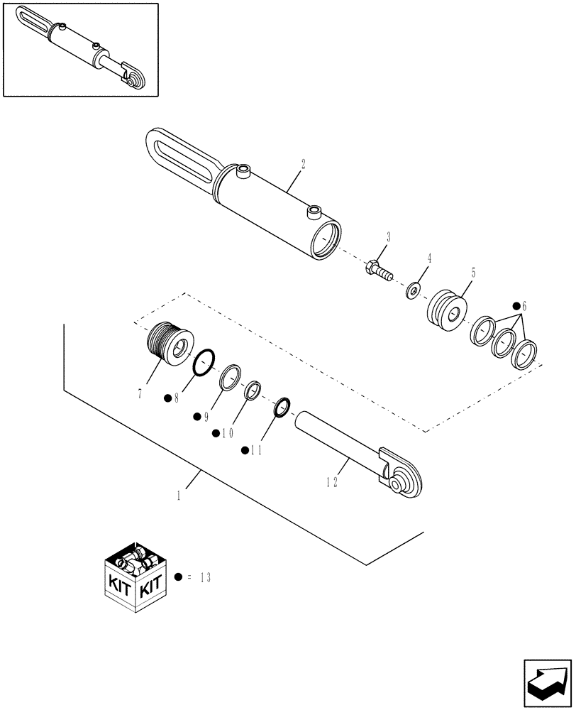 Схема запчастей Case IH WD2303 - (09.04) - HYDRAULIC CYLINDER, CUT HEIGHT, DRAPER LINKAGE (09) - HEADER LIFT LINKAGE