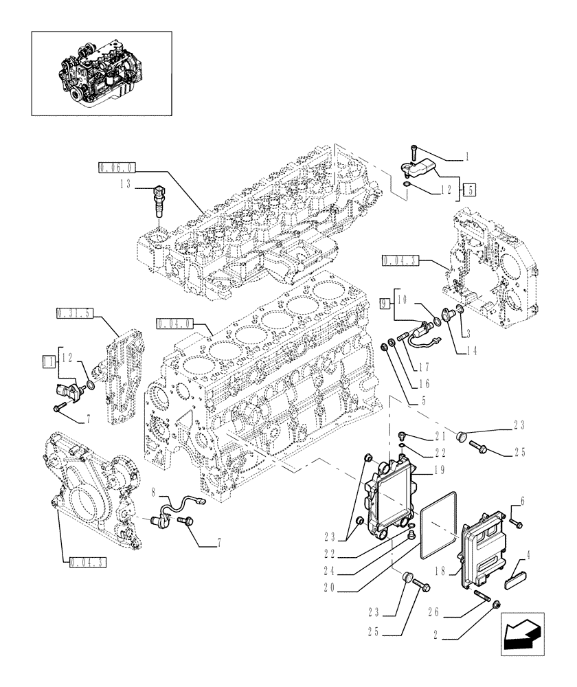 Схема запчастей Case IH F4HE9684D J101 - (0.17.0[01]) - ELECTRONIC INJECTION (504092213) 