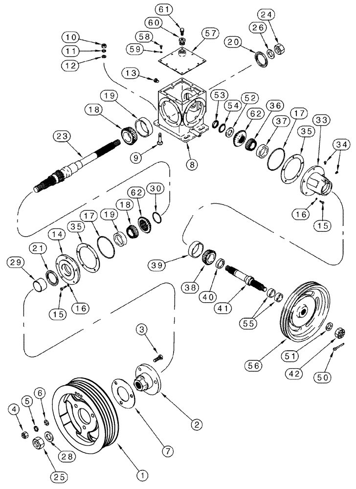 Схема запчастей Case IH 2377 - (09F-05) - STRAW CHOPPER - HOUSING, GEAR (19) - STRAW SPREADER & CHOPPER