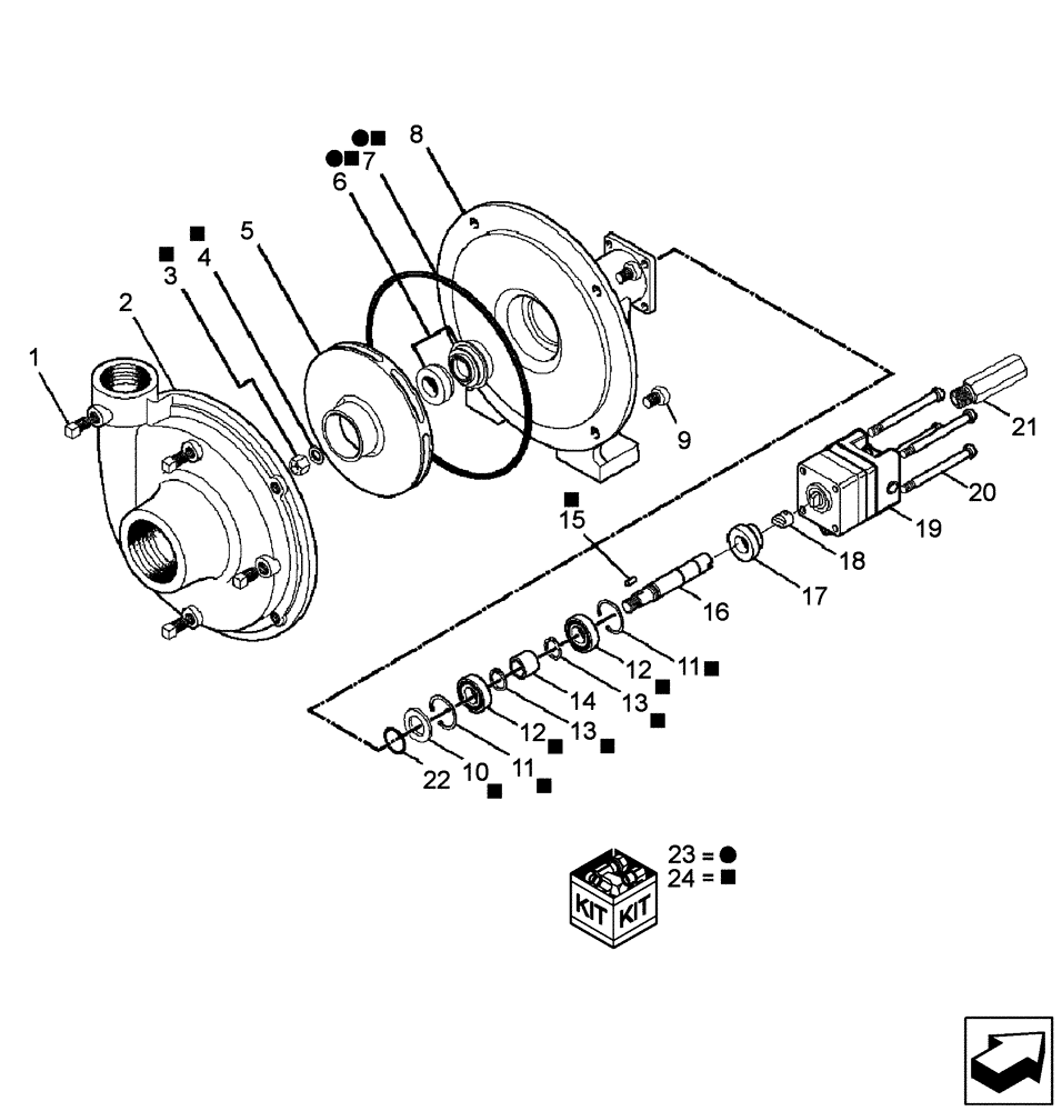 Схема запчастей Case IH SRX160 - (L.20.C[01]) - PUMP - ASSEMBLY, HYDRAULIC CENTRIFUGAL DETAIL (ACE) BSN Y7S005112 L - Field Processing