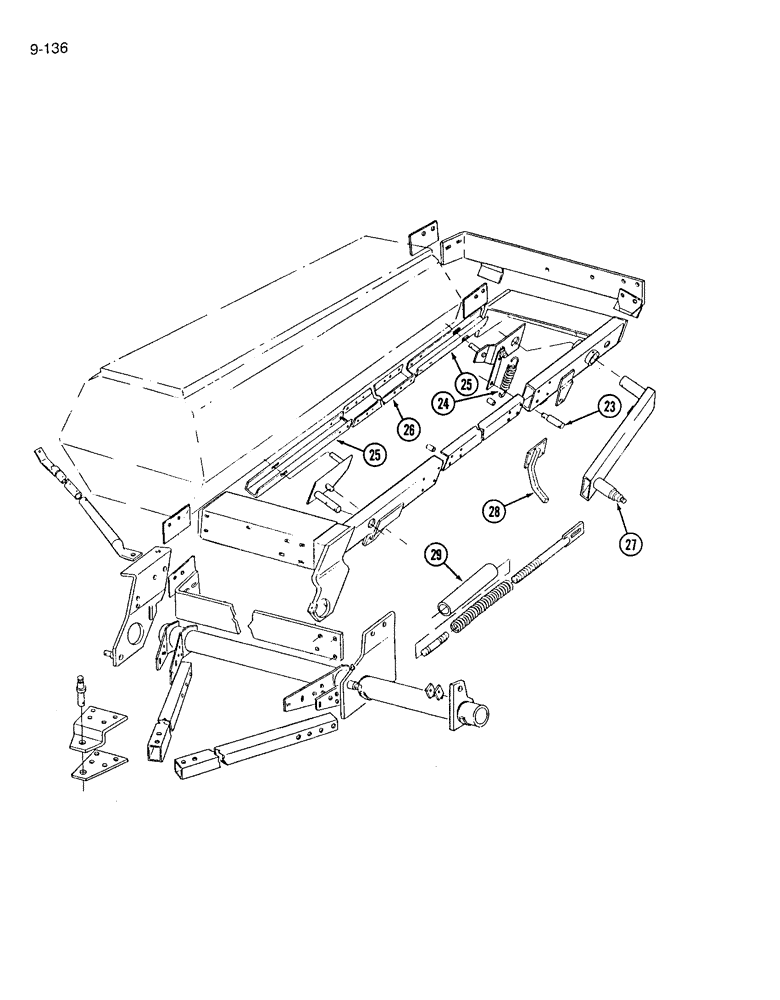 Схема запчастей Case IH 7200 - (9-136) - FRAME AND HITCH CONNECTIONS - ENDWISE TRANSPORT, LEADING (09) - CHASSIS/ATTACHMENTS