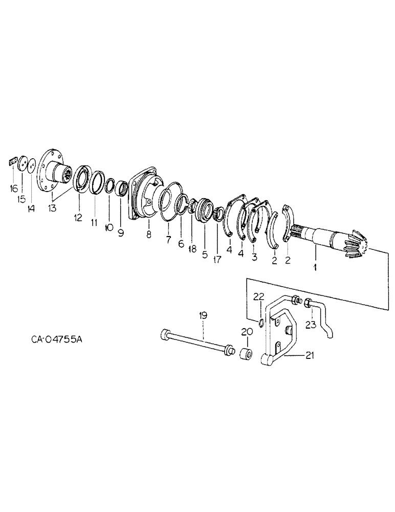 Схема запчастей Case IH 4786 - (07-22) - DRIVE TRAIN, FRONT PINION BEARING (04) - Drive Train