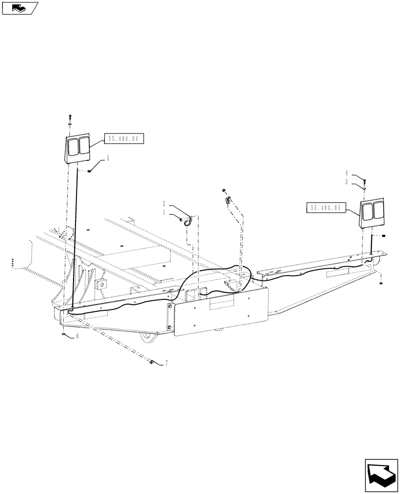 Схема запчастей Case IH 810 - (55.404.02) - 18" EXTENSION TAILLIGHTS (55) - ELECTRICAL SYSTEMS