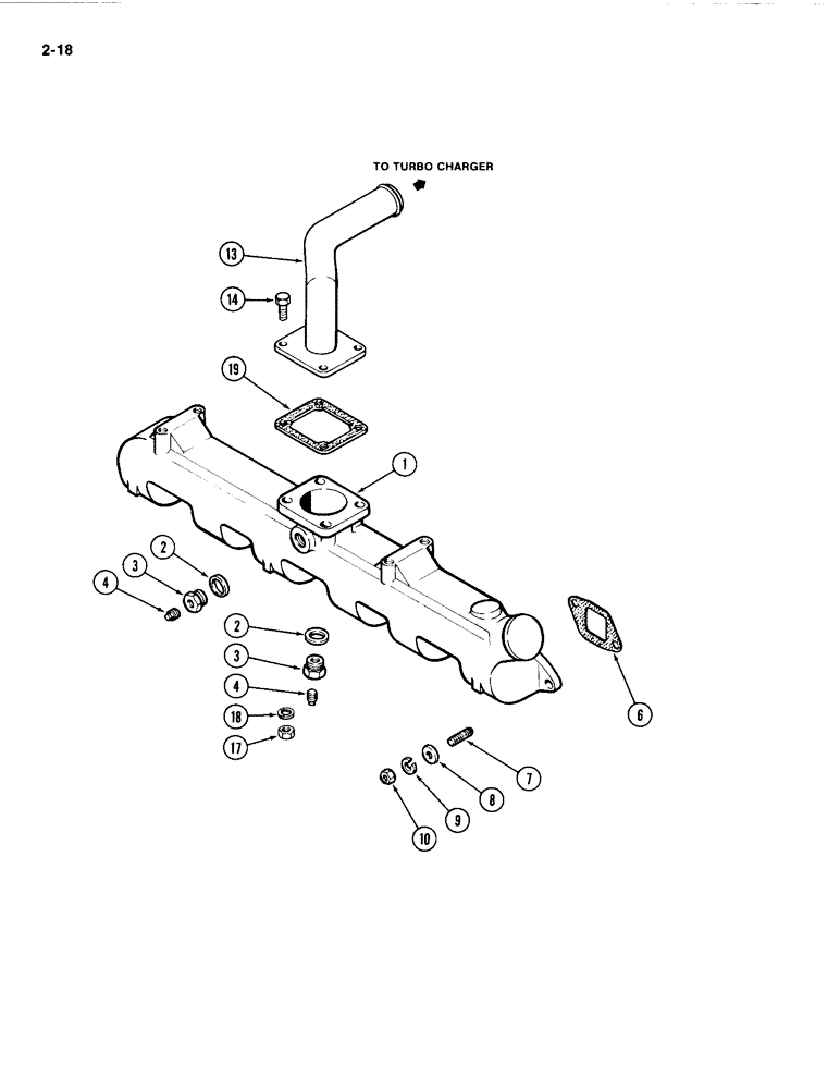 Схема запчастей Case IH 4494 - (2-018) - INTAKE MANIFOLD, 504BDT DIESEL ENGINE (02) - ENGINE