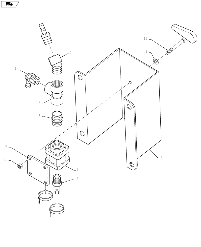 Схема запчастей Case IH 4420 - (11-036) - VALVE BRACKET ASSEMBLY Options