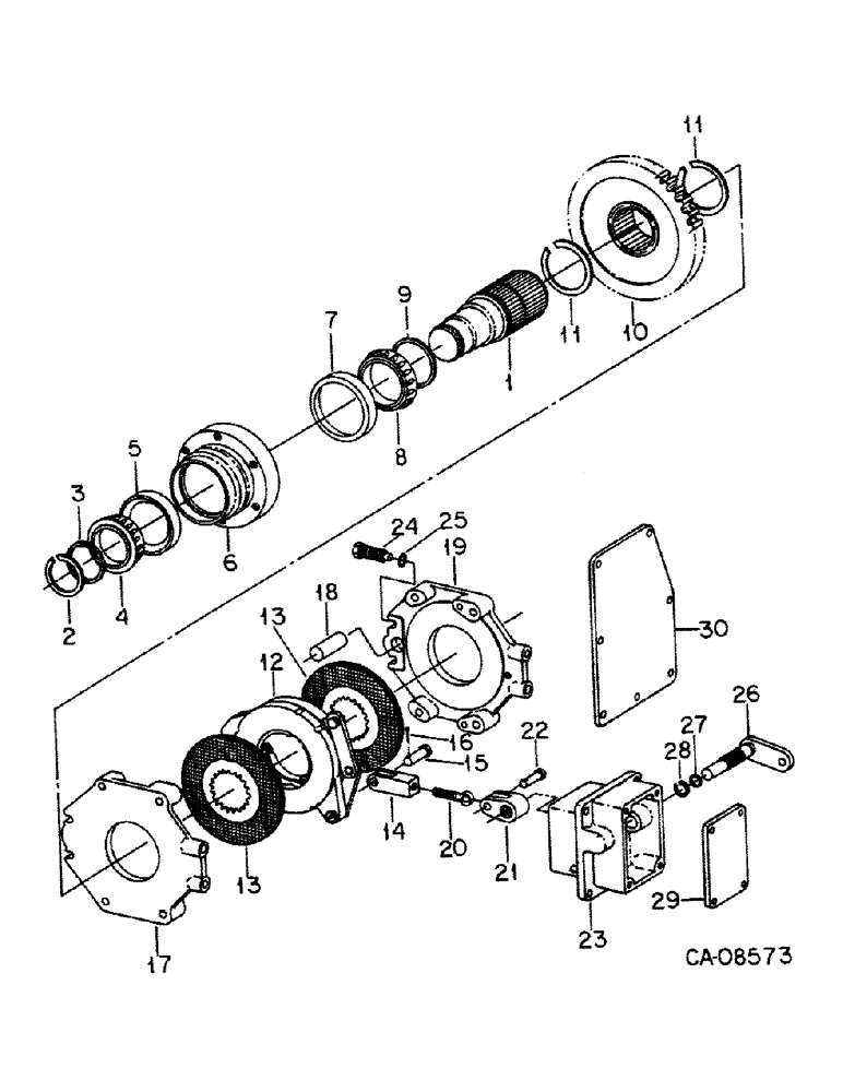 Схема запчастей Case IH 5088 - (07-29) - DRIVE TRAIN, DYNAMIC BRAKE, TWO WHEEL DRIVE TRACTORS (04) - Drive Train