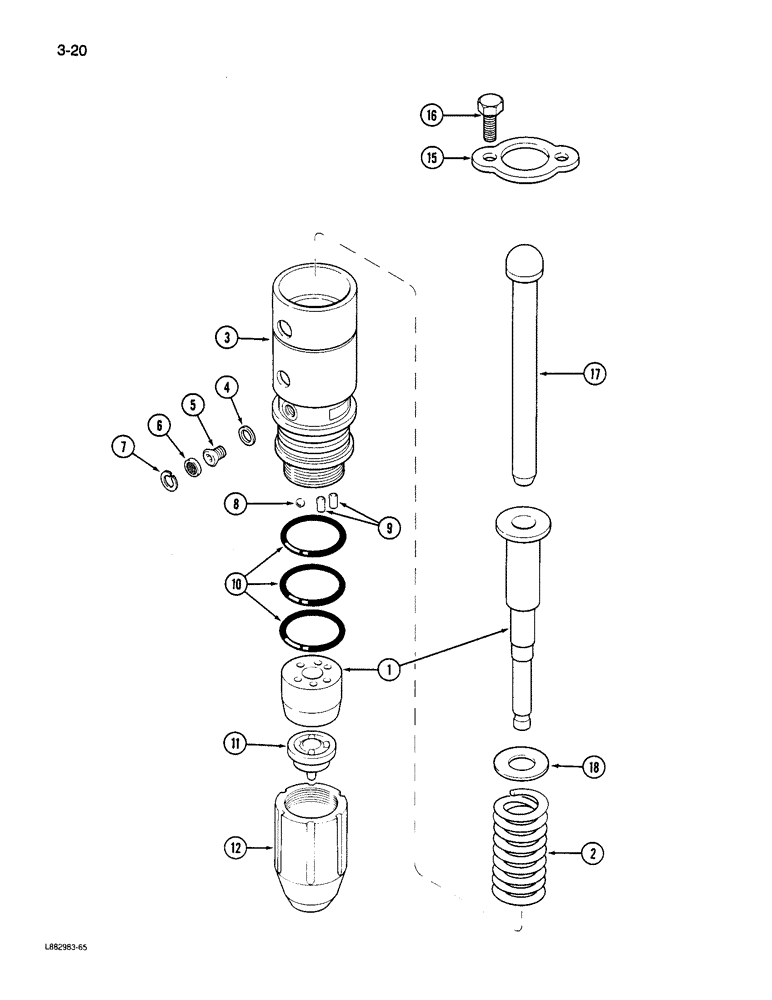 Схема запчастей Case IH 9180 - (3-20) - FUEL INJECTION NOZZLE 855 ENGINE (03) - FUEL SYSTEM