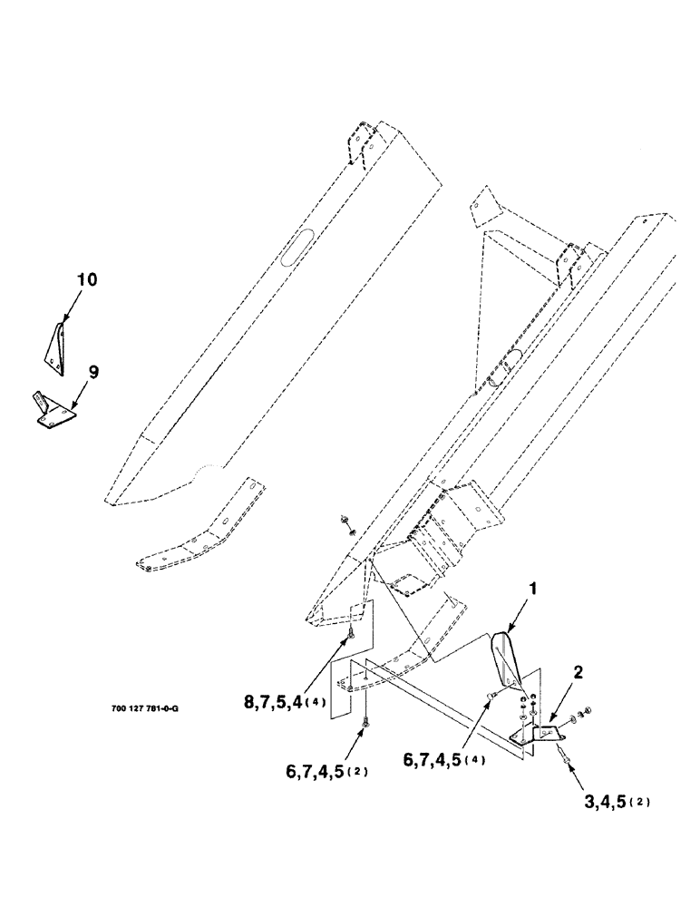 Схема запчастей Case IH 8820 - (9-14) - SICKLE HEAD GUARD KIT, 700127781 SICKLE HEAD GUARD KIT COMPLETE (09) - CHASSIS