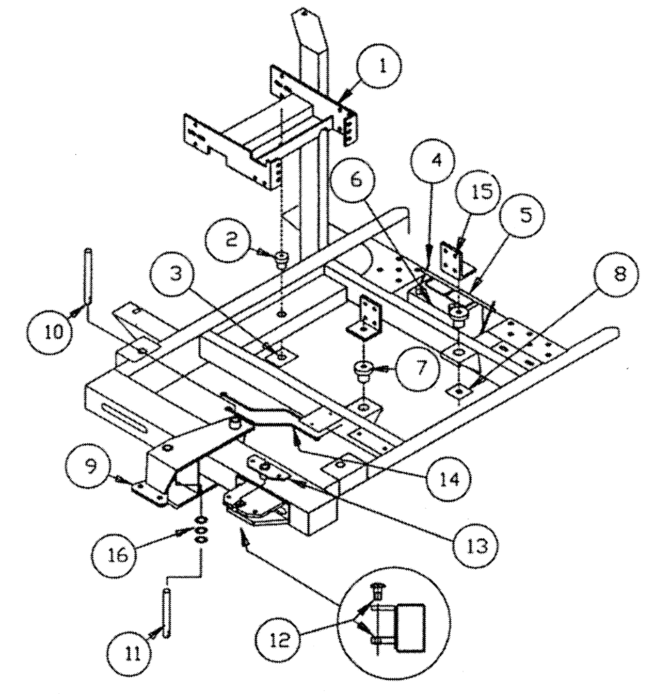 Схема запчастей Case IH PATRIOT XL - (03-001) - ENGINE MOUNTS - S/N 1078 AND AFTER (01) - ENGINE