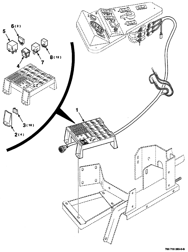 Схема запчастей Case IH 8870 - (04-06) - CONSOLE WIRE HARNESS ASSEMBLY (55) - ELECTRICAL SYSTEMS